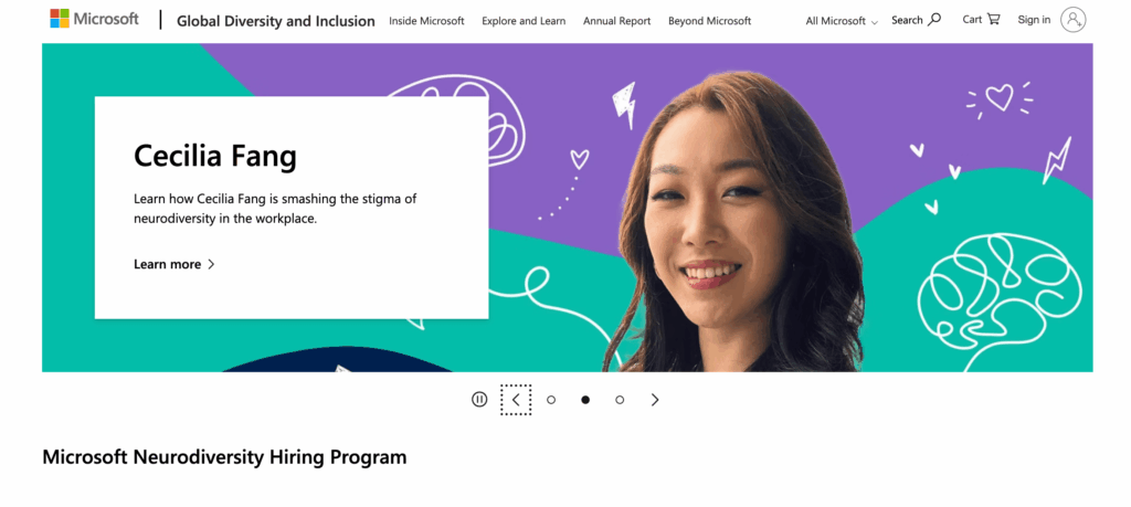 海外企業例2. Microsoft(アメリカ):ニューロダイバーシティ採用プログラム
