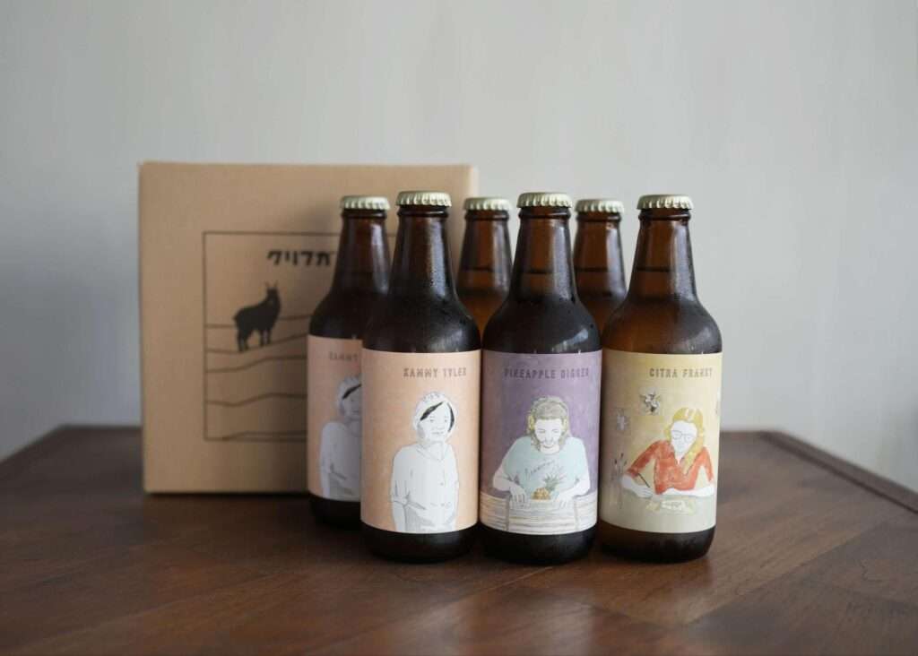 生産者の顔が描かれたビール