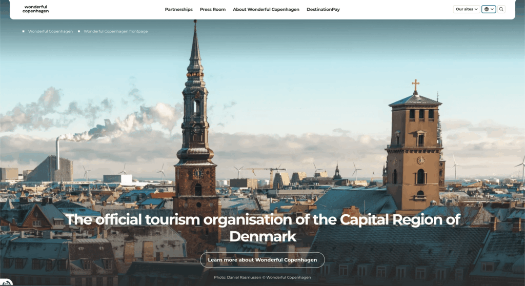 Wonderful Copenhagen公式サイトのトップページ